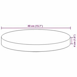 Berkfield Home Table Top Round √ò40x4 cm Solid Wood Acacia in Brown - Size: 40x4 cm - thumbnail 9