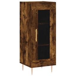 Berkfield Home Sideboard Smoked Oak 34.5x34x90 cm Engineered Wood in Brown - thumbnail 3