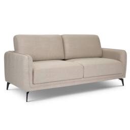 Bravich LTD Brixton 3 Seater Sofa - Modern Fabric Sofa with Steel Legs in Cream - thumbnail 4