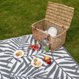 JVL Handmade Buff Wicker Hampers with Faux Leather Straps, Medium, Brown - Size: Medium - thumbnail 7