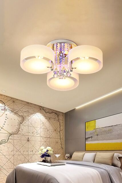 Living and Home Round LED Semi Flush Mount Light in White - image 1