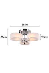 Living and Home Round LED Semi Flush Mount Light in White - thumbnail 6
