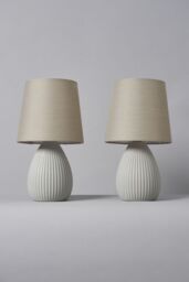 BHS Lighting Freya 2 Pack Ceramic Table Lamps in Grey - thumbnail 2