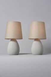 BHS Lighting Freya 2 Pack Ceramic Table Lamps in Grey