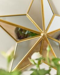 Dibor Traditional Gold Star Shaped Room Decor Wall Mounted Mirror H35cm x W34cm - Size: Small - thumbnail 3