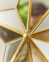 Dibor Traditional Gold Star Shaped Room Decor Wall Mounted Mirror H35cm x W34cm - Size: Small - thumbnail 5