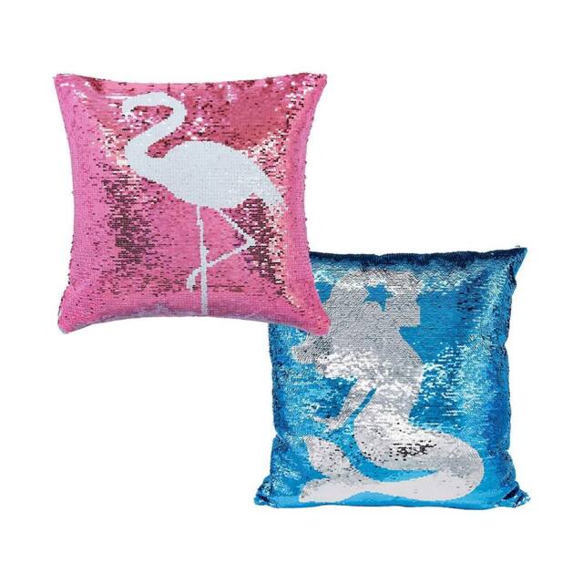 simpa Magic Flip Reveal Sequin Plush Cushions - Mermaid & Flamingo - image 1
