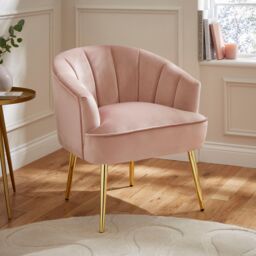 GFW Pettine Velvet Accent Chair in Pink