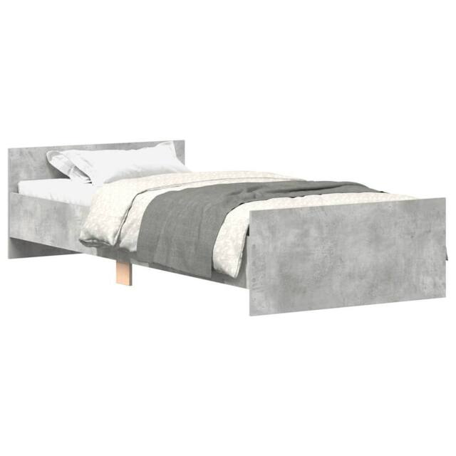 Berkfield Home Bed Frame Concrete Grey 75x190 cm Small Single Engineered Wood - image 1