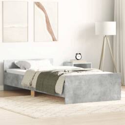 Berkfield Home Bed Frame Concrete Grey 75x190 cm Small Single Engineered Wood - thumbnail 2
