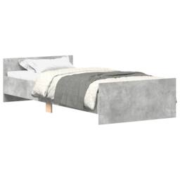 Berkfield Home Bed Frame Concrete Grey 75x190 cm Small Single Engineered Wood - thumbnail 1