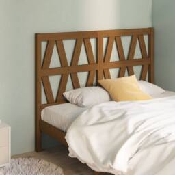 Berkfield Home Beautiful Bed Headboard Honey Brown 126x4x100 cm Solid Wood Pine - Size: 126 x 4 x 100 cm - thumbnail 2