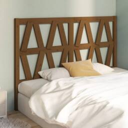 Berkfield Home Beautiful Bed Headboard Honey Brown 126x4x100 cm Solid Wood Pine - Size: 126 x 4 x 100 cm - thumbnail 4