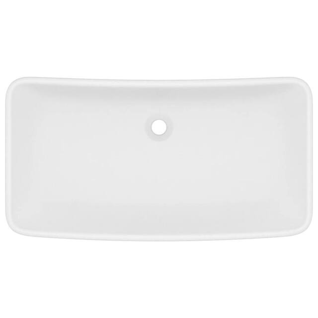Berkfield Home Luxury Basin Rectangular Matt White 71x38 cm Ceramic - image 1