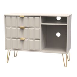 Ready Assembled 2 U Metro 3 Drawer TV Unit (Ready Assembled) in Taupe - thumbnail 3