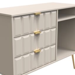 Ready Assembled 2 U Metro 3 Drawer TV Unit (Ready Assembled) in Taupe - thumbnail 4