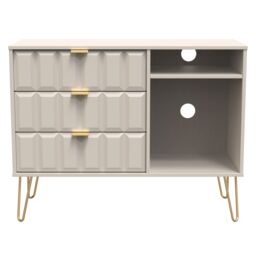 Ready Assembled 2 U Metro 3 Drawer TV Unit (Ready Assembled) in Taupe