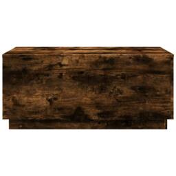 Berkfield Home Modern Coffee Table with LED Lights Smoked Oak 90x50x40 cm in Brown - Size: 90 x 50 x 40 cm - thumbnail 7