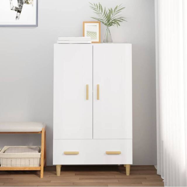 Berkfield Home Highboard White 70x31x115 cm Engineered Wood - Size: 70 x 31 x 115 cm - image 1