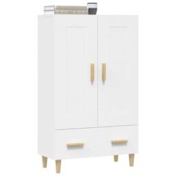 Berkfield Home Highboard White 70x31x115 cm Engineered Wood - Size: 70 x 31 x 115 cm - thumbnail 5