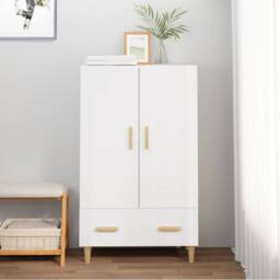 Berkfield Home Highboard White 70x31x115 cm Engineered Wood - Size: 70 x 31 x 115 cm - thumbnail 1