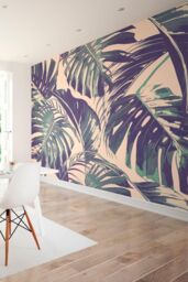 Origin Murals Misty Mountain Lake Wall Mural in Pink - Size: W300 cm x H240 cm - thumbnail 1