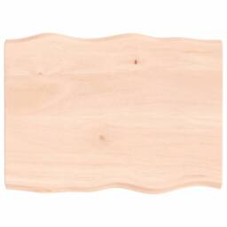 Berkfield Home Table Top 80x60x(2-4) cm Untreated Solid Wood Live Edge in Light Tan - thumbnail 3