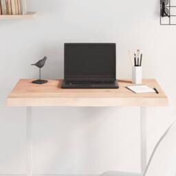 Berkfield Home Table Top 80x60x(2-4) cm Untreated Solid Wood Live Edge in Light Tan - thumbnail 2
