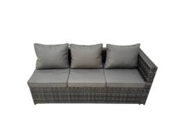 Fimous 5 Pieces Garden Furniture Corner Sofa &Big Footstool Dark Grey Mixed - thumbnail 5