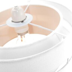 Happy Homewares Contemporary Linen Fabric Triple Tier Ceiling Pendant Light Shade in White - Size: 14 inches - thumbnail 3