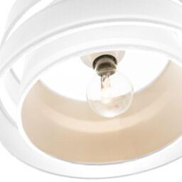Happy Homewares Contemporary Linen Fabric Triple Tier Ceiling Pendant Light Shade in White - Size: 14 inches - thumbnail 4