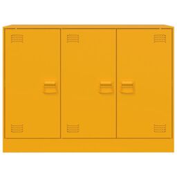 Berkfield Home Sideboard Mustard Yellow 99x39x73 cm Steel - Size: 99 x 39 x 73 cm - thumbnail 6