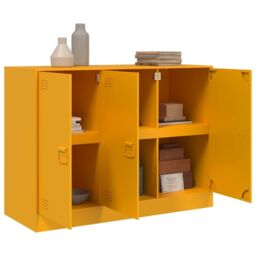 Berkfield Home Sideboard Mustard Yellow 99x39x73 cm Steel - Size: 99 x 39 x 73 cm - thumbnail 5