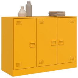 Berkfield Home Sideboard Mustard Yellow 99x39x73 cm Steel - Size: 99 x 39 x 73 cm - thumbnail 4