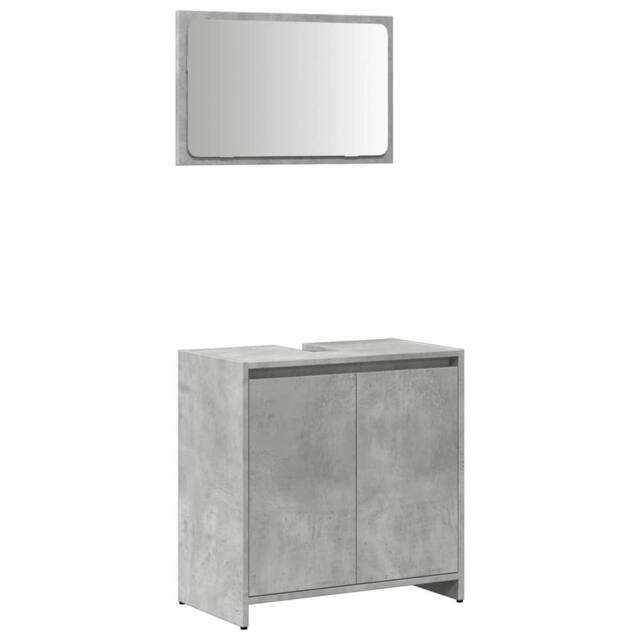 Berkfield Home 2 Piece Bathroom Furniture Set Concrete Grey Engineered Wood - image 1