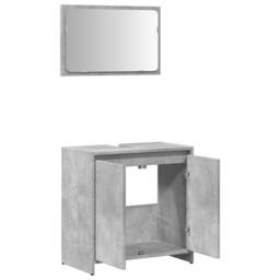 Berkfield Home 2 Piece Bathroom Furniture Set Concrete Grey Engineered Wood - thumbnail 8