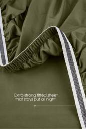 Bedable 100% Cotton Bedding Set Sateen 460 Thread Count - King Size Pillowcase 50x90 cm - Soft Bedding in Green - Size: Double - thumbnail 6
