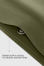 Bedable 100% Cotton Bedding Set Sateen 460 Thread Count - King Size Pillowcase 50x90 cm - Soft Bedding in Green - Size: Double - thumbnail 7