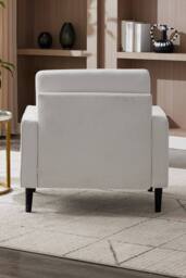 Living and Home Mid-Century Linen Single Sofa Armchair in Beige - thumbnail 5