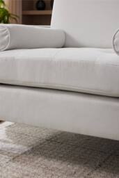 Living and Home Mid-Century Linen Single Sofa Armchair in Beige - thumbnail 7