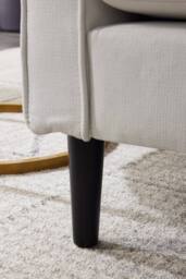 Living and Home Mid-Century Linen Single Sofa Armchair in Beige - thumbnail 8