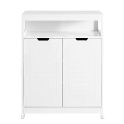 SoBuy Bathroom Floor Cabinet - Dual Shutter Doors Coastal in White - thumbnail 3