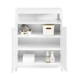 SoBuy Bathroom Floor Cabinet - Dual Shutter Doors Coastal in White - thumbnail 9