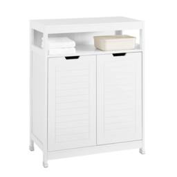 SoBuy Bathroom Floor Cabinet - Dual Shutter Doors Coastal in White - thumbnail 7