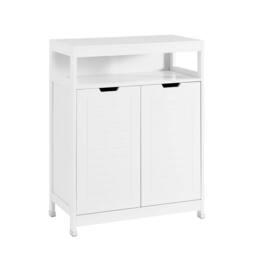 SoBuy Bathroom Floor Cabinet - Dual Shutter Doors Coastal in White - thumbnail 2
