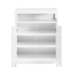 SoBuy Bathroom Floor Cabinet - Dual Shutter Doors Coastal in White - thumbnail 8