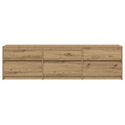 Berkfield Home TV Cabinet Brown 181 x 34 x 50 cm Particle board & LED lights - thumbnail 6