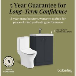 Balterley Floor 2 Door Bathroom Vanity Unit, Tap & Toilet Pack, Dark Grey, 579mm in Grey - thumbnail 6