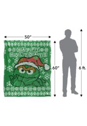 Sesame Street Oscar The Grouch Ugly Christmas Sweater Silky Touch Super Soft Throw Blanket 152 X 127 cm in White - thumbnail 5