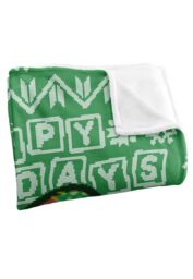 Sesame Street Oscar The Grouch Ugly Christmas Sweater Silky Touch Super Soft Throw Blanket 152 X 127 cm in White - thumbnail 3